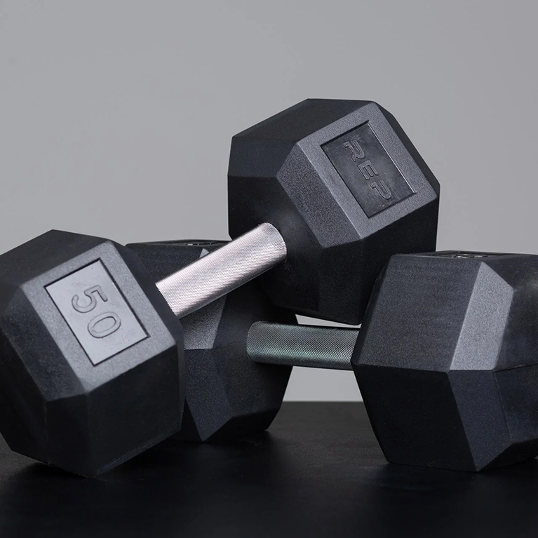 REP Fitness Rubber Hex Dumbbells