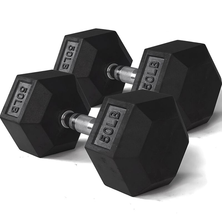 Titan Fitness Rubber Hex Dumbbells