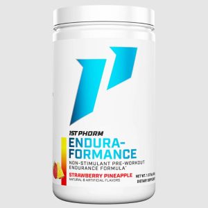 a tub of 1st phorm endura-formance pre workout