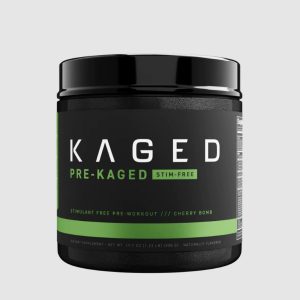 a tub of pre-kaged stim free pre workout