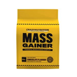 crazy nutrition mass gainer on the white background