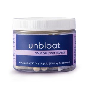 bottle of unbloat probiotic