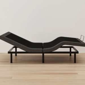 A black DreamCloud Adjustable bed frame.