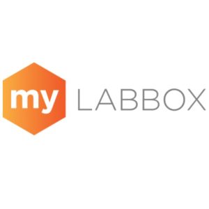 myLAB Box logo with orange hexagon