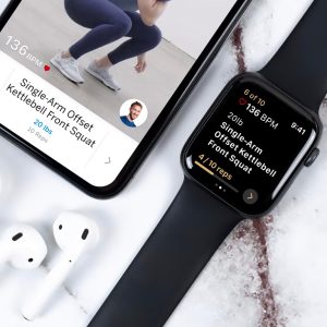 the future app being show on an iphone next to an apple watch