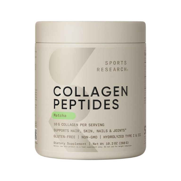 Sports Research Collagen Peptides Powder with Organic Matcha