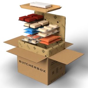 an illustration showing how butcherbox meat delivery box is packaged