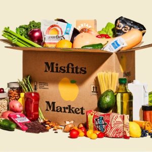 a box full of groceries from the meat delivery box company misfits market