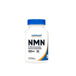 A bottle of Nutricost NMN.