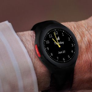 Bay Alarm SOS smartwatch, wearable with integrated SOS button for medical alerts and 4G LTE connectivity