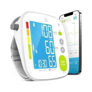 blood pressure monitors greater goods bluetooth blood pressure monitor on a white background