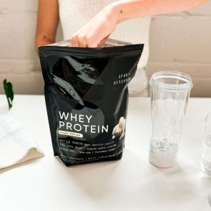 Tester evaluating Sports Research Whey Protein Isolate.