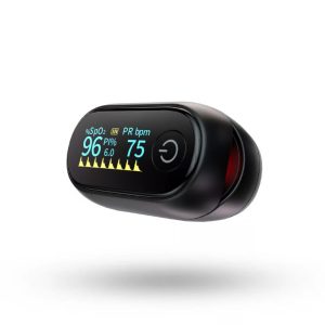 Oxiline Pulse Oximeter displaying SpO2 and heart rate readings