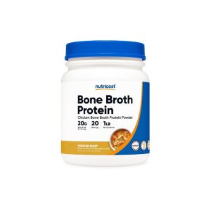 Nutricost Bone Broth Protein Chicken Soup 1lb - 20g protein per serving, 20 servings, chicken flavor