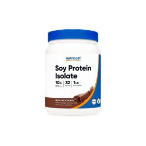 Nutricost Soy Protein Isolate 1lb - 10g protein per serving, 32 servings, milk chocolate flavor