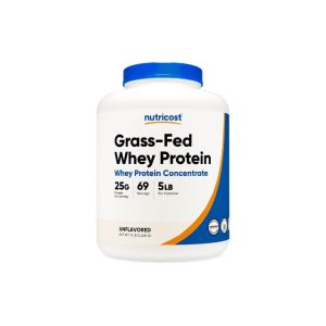 Nutricost Grass-Fed Whey Protein Concentrate 5lb - 25g protein per serving, 69 servings, unflavored