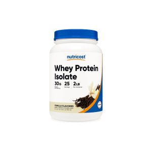 Nutricost Whey Protein Isolate 2lb - 30g protein per serving, 25 servings, vanilla flavor