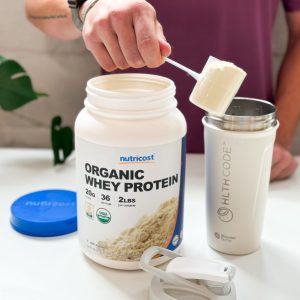 Tester evaluating Nutricost Organic Whey Protein Powder.