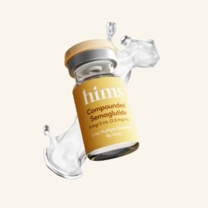 hims compounded semaglutide supplement for weight loss in a glass vial