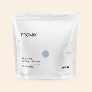 Promix grass-fed collagen peptides supplement in a minimalist white package