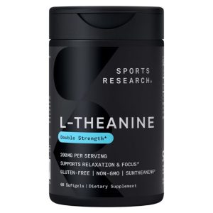 Sports Research L-Theanine double strength supplement for relaxation and focus