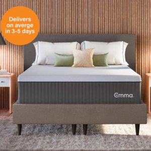 Emma Hybrid Comfort Mattress Setup in Cozy Bedroom