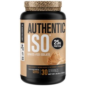 Jacked Factory Authentic ISO, Grass-Fed Protein Isolate, Peanut Butter flavor, 30 servings