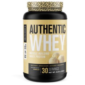 Jacked Factory Authentic Whey, Muscle Building Whey Protein, Vanilla flavor, 30 servings