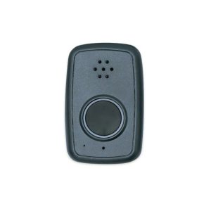 Black portable personal emergency device with built-in speaker