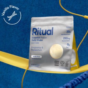 Ritual Essential Protein Daily Shake for Pregnancy and Postpartum - Vanilla Flavor, Plant-Based Protein.