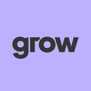 Grow Therapy logo in bold, modern text with a purple background