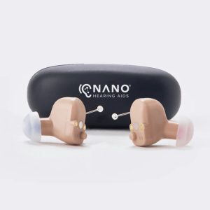 Nano Plus CIC (Completely-in-Canal) hearing aids with charging case