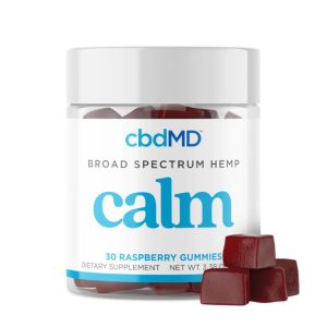 cbdMD Calm CBD Gummies Raspberry Flavor Broad Spectrum 30ct