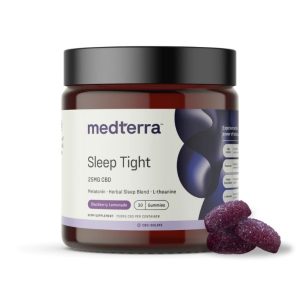 Medterra Sleep Tight CBD Gummies 25mg Blackberry Lemonade Flavor